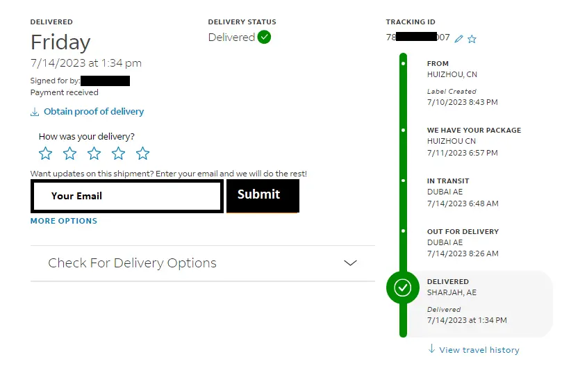 Tracking Status with tracking number Tracking Status with tracking number