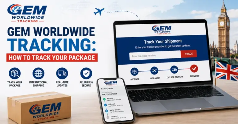 GEM Worldwide Tracking showing international package tracking and shipment updates.